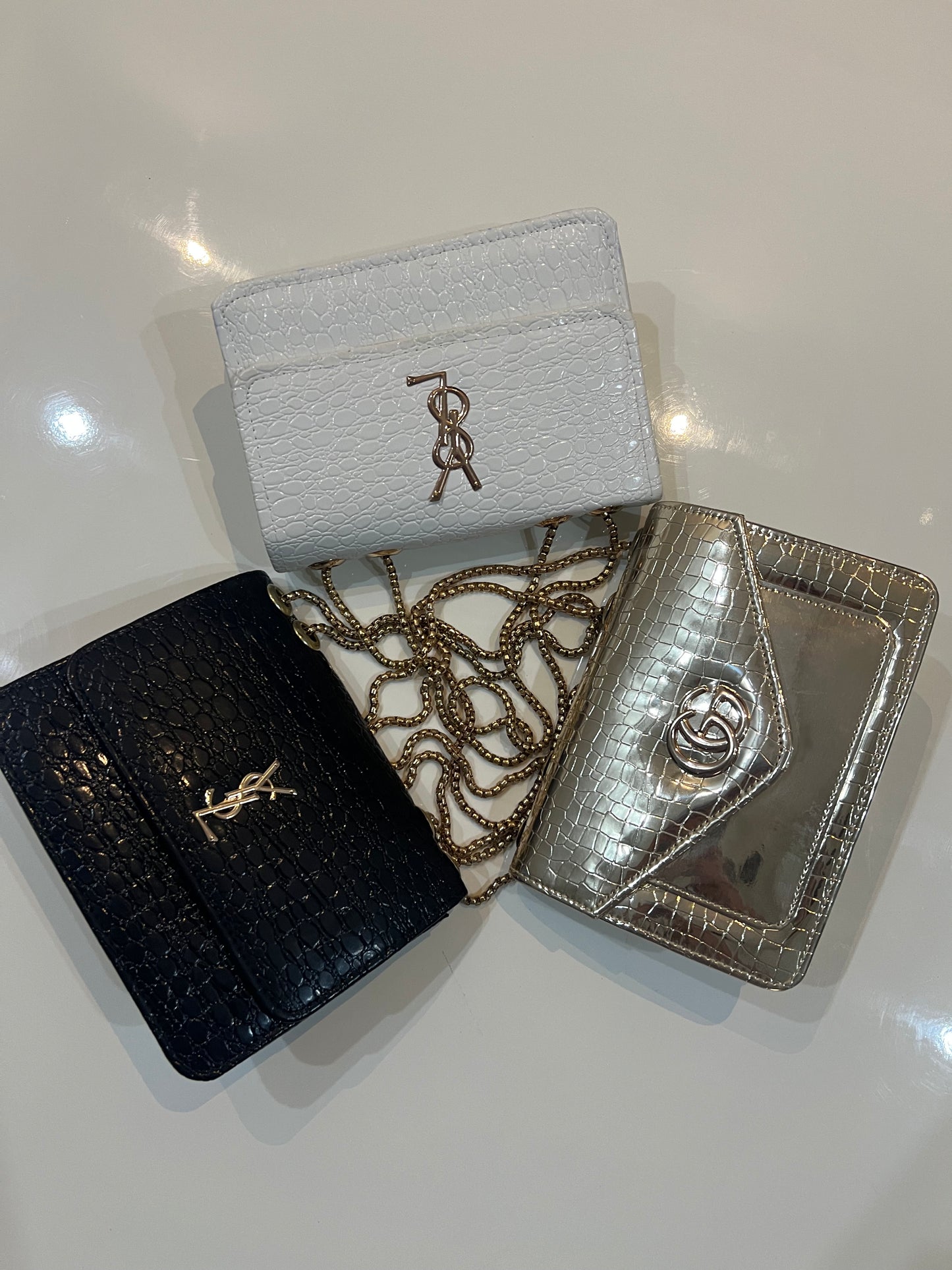 shiny cross body