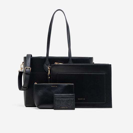 TOTE BAG 4 PIECES SET BlACK